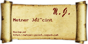 Metner Jácint névjegykártya